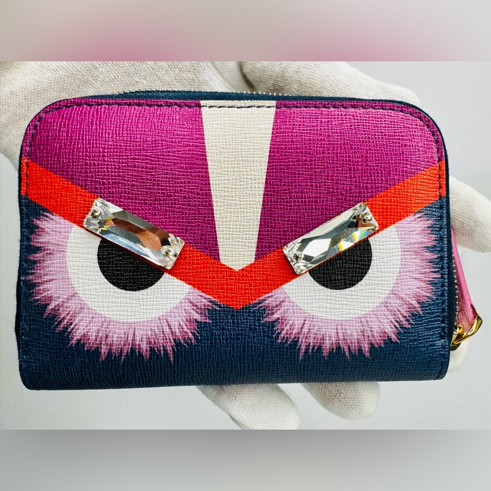 Fendi Monster Compact Zip wallet NEW Full Inclusion - Picture 3 of 17
